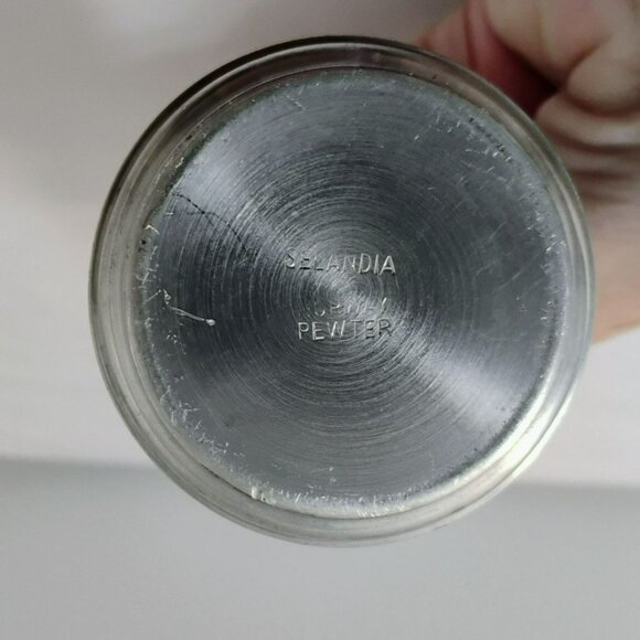 Vintage Selandia Pewter Norway Vase, Mid-Century Modern Metal Geometric Design - Picture 6 of 6